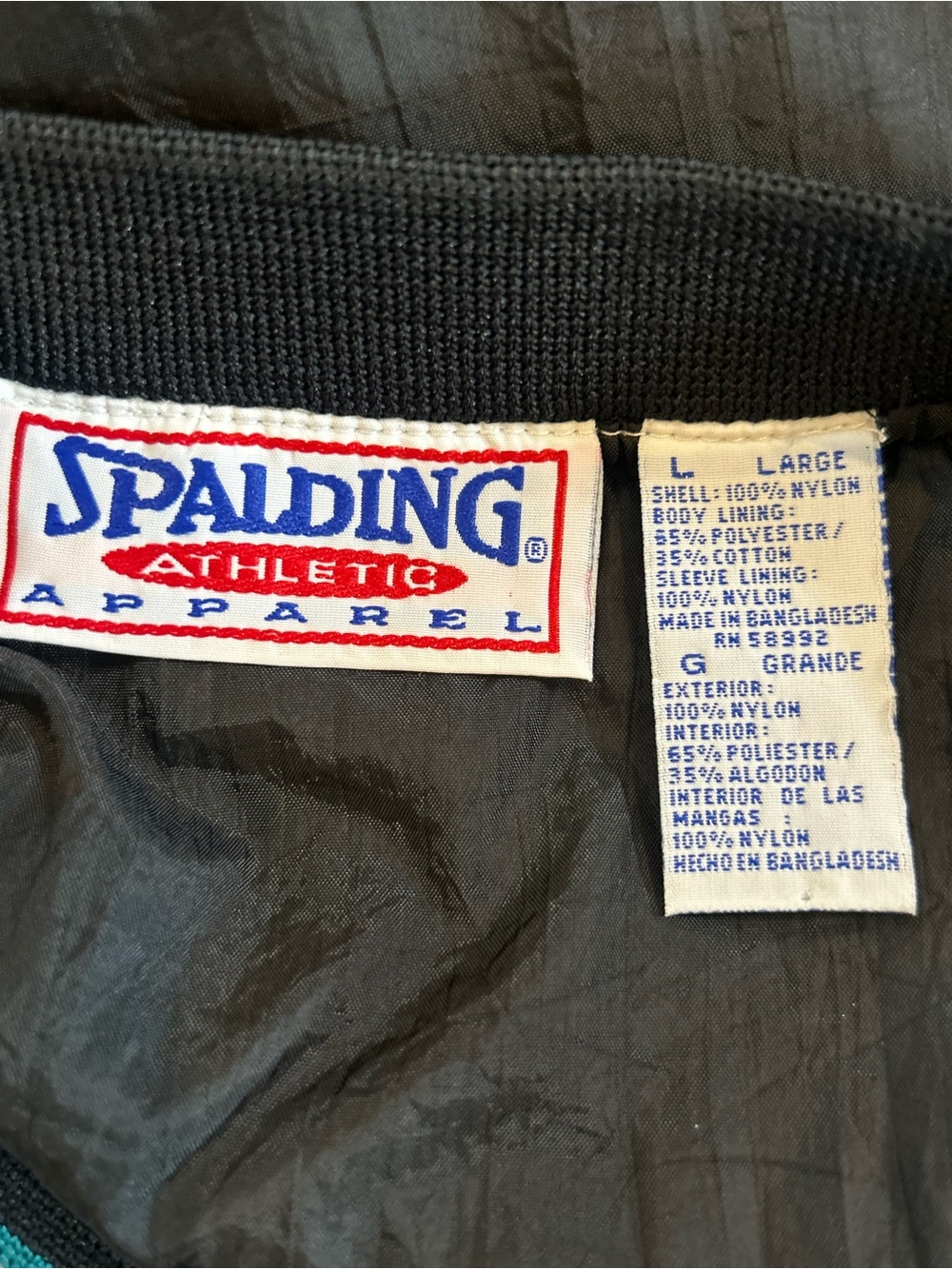 Vintage 90s Spalding Black Pullover Windbreaker Jacket Unisex Large